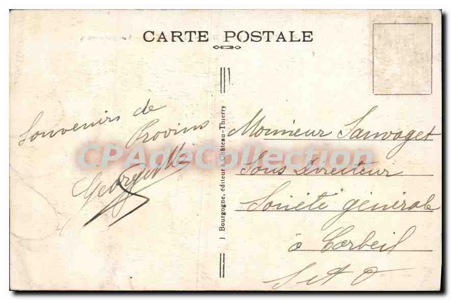 Provins (S.-et-M.) — La Ville Haute — Vue panoramique — J. Bourgogne, éditeur à Thierrey, n°38 — Verso