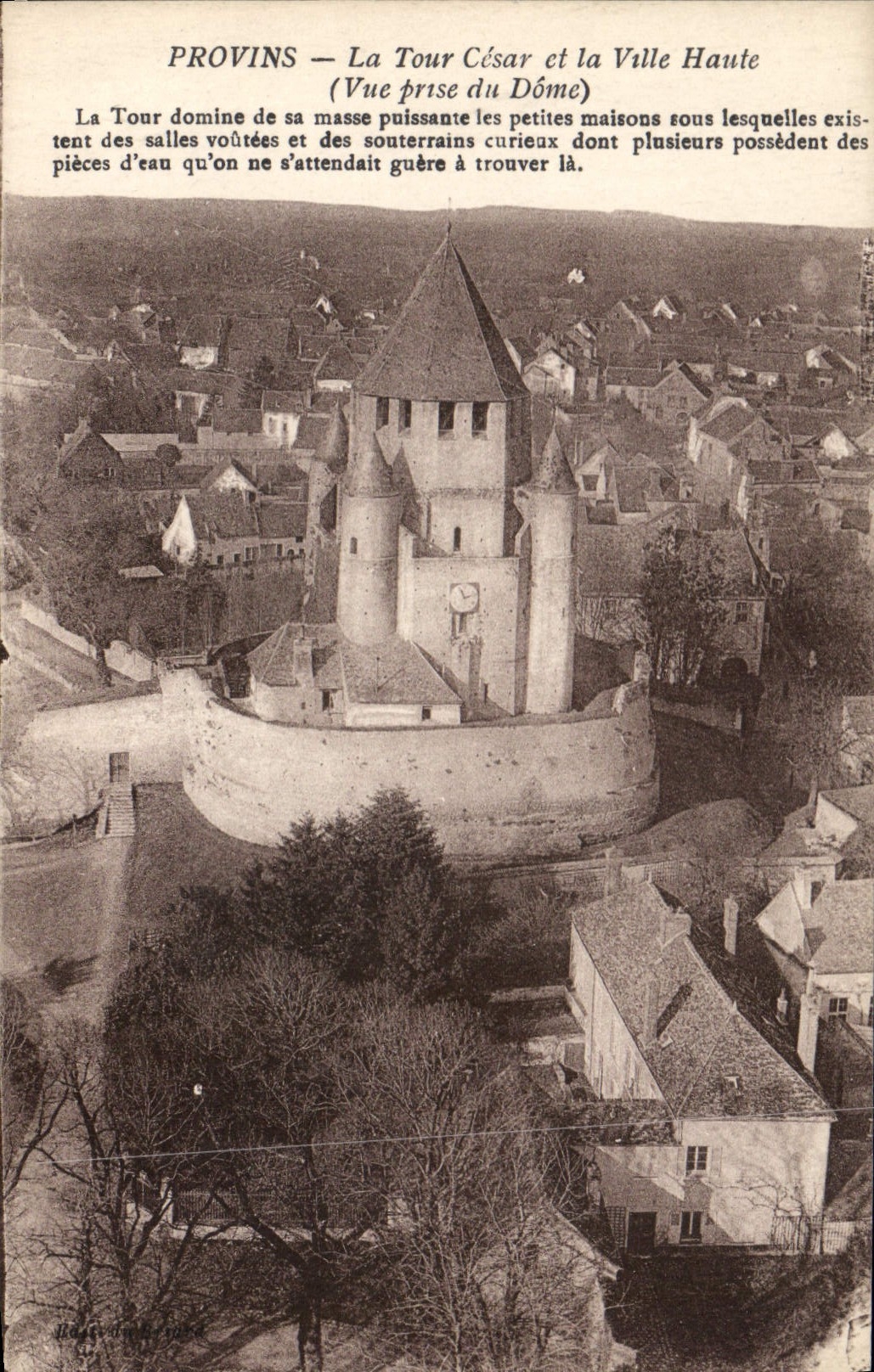Provins — La Tour César et la Ville Haute (Vue prise du Dôme)
