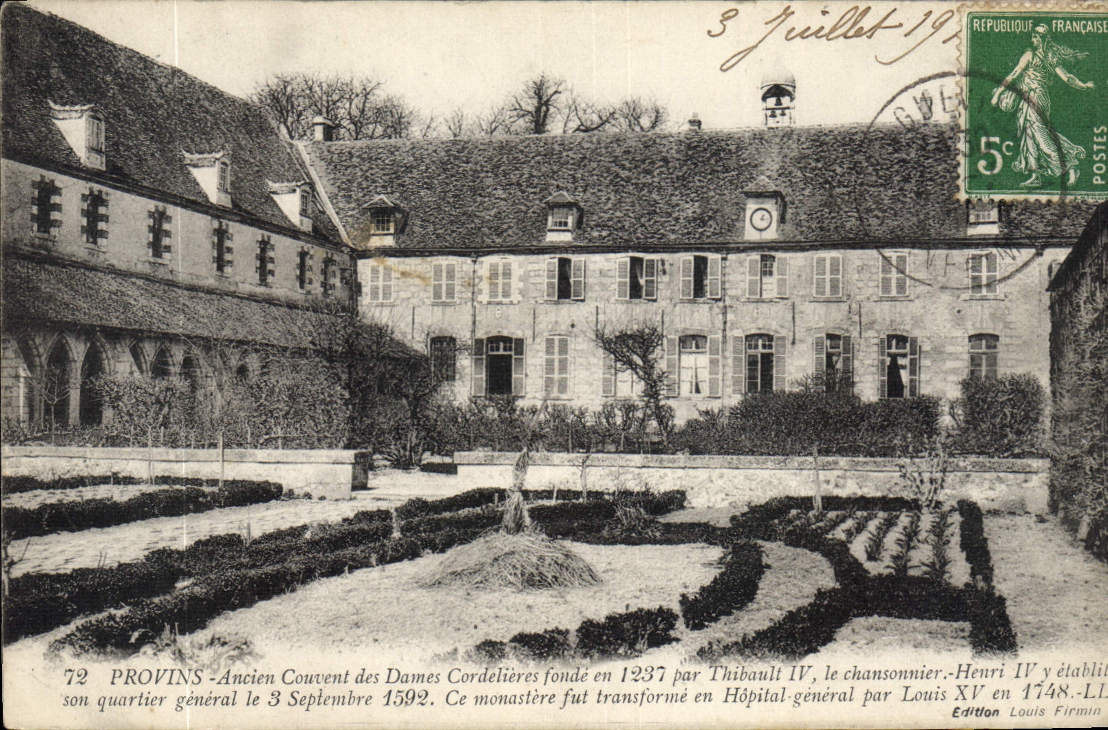 Provins — Ancien couvent des Dames Cordelières — Édition Louis Firmin