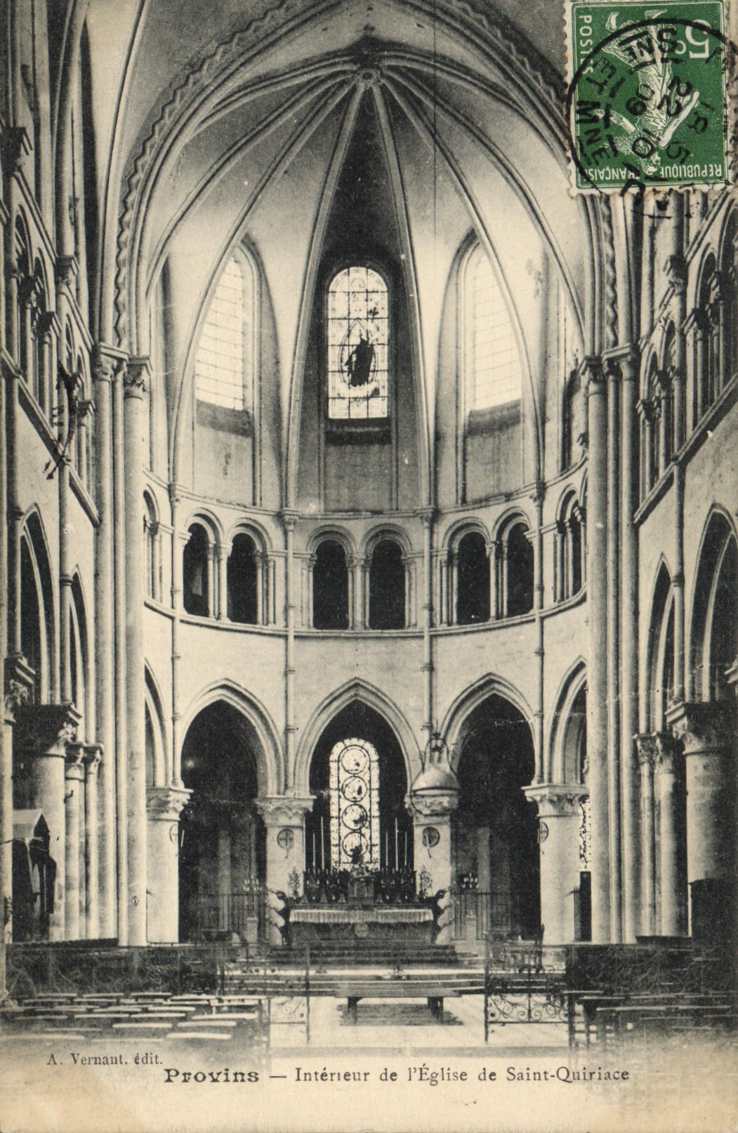 Provins — Intérieur de l'Église de Saint-Quiriac — A. Vernant, édit.