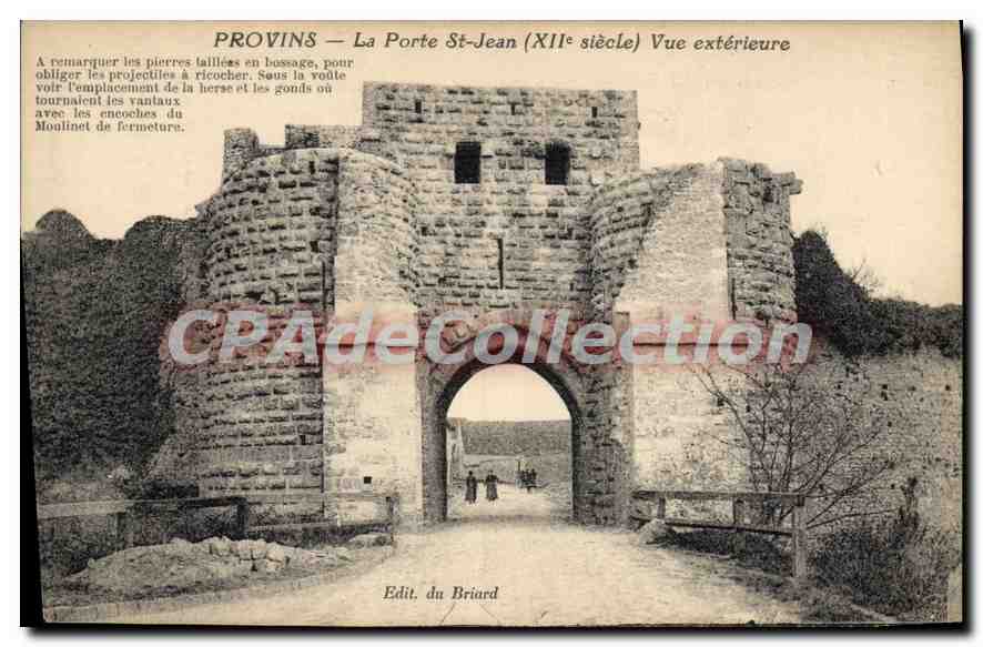 Provins — La Porte Saint-Jean (XIIe siècle) Vue extérieure — Edit. du Briard