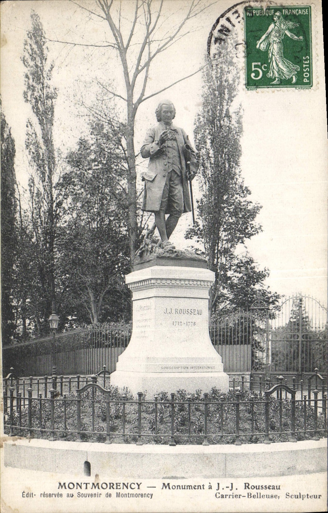 CPA Montmorency Monument Rousseau