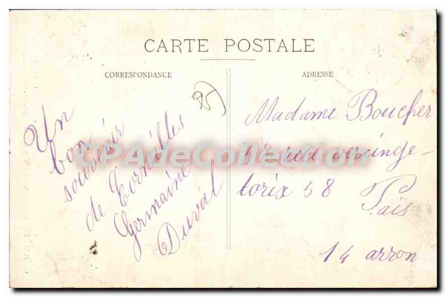 CPA Cormeilles En Vexin Interieur De I'Eglise — Back