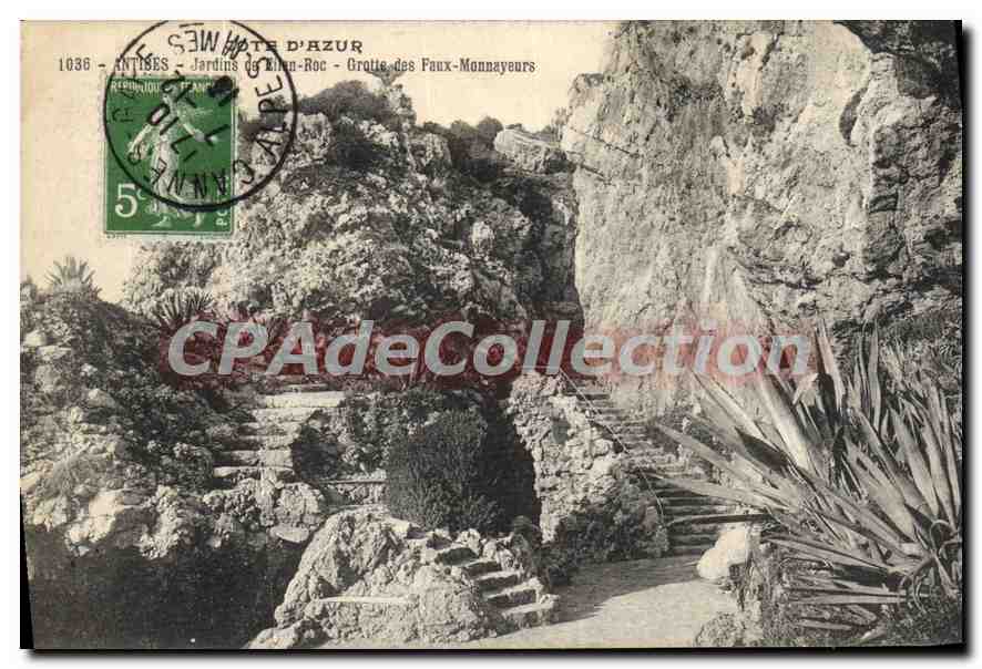 CPA Antibes Jardins eden Roc Grotte Des Faux Monnayeurs