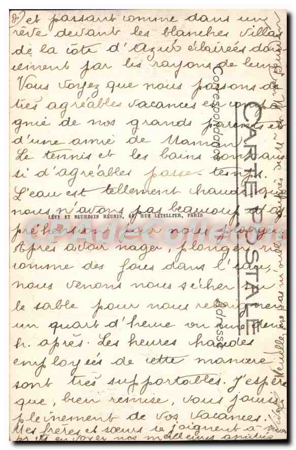 CPA Antibes Et La Chaine Des Alpes — Rückseite