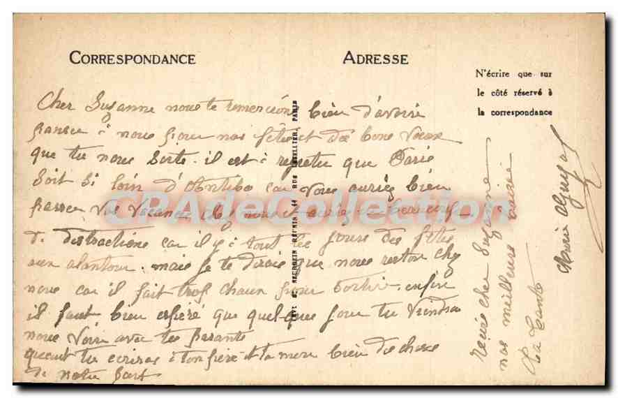 CPA Antibes La Place Masse Et Le Grand Hotel — Rückseite