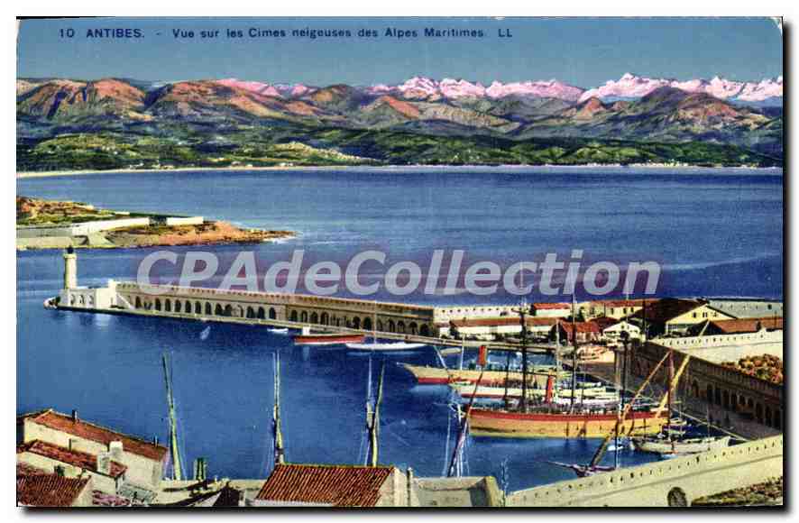 CPA Antibes Vue Sur Les Cimes Neigeuses Des Alpes Maritimes