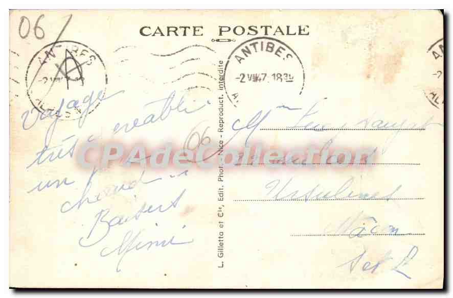 Antibes (A.M.) — Le Port et le Port Carré — L. Gilletta et Cie, Nice, n°2 — Rückseite