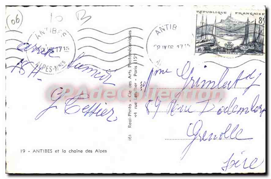 CPA Antibes Et La Chaine Des Alpes — Back