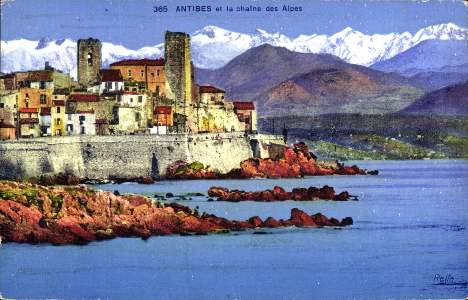 Antibes et la chaîne des Alpes — vue panoramique — Rella, n°365