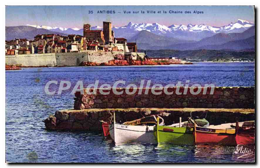 Antibes — Vue sur la Ville et la Chaîne des Alpes — Éditions Adia, n°35
