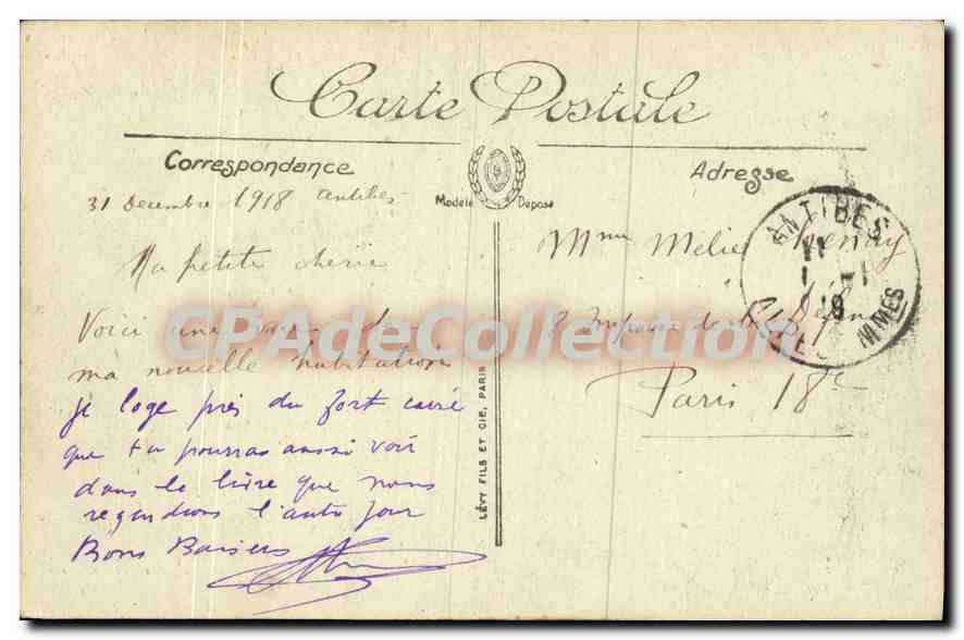 Antibes — Le Fort Carré — Édition Niel, Papeterie, Mercerie, Antibes SELECTA — Reverso