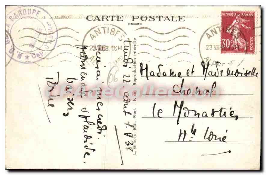Antibes — Vue générale — Chaîne des Alpes — Reverso