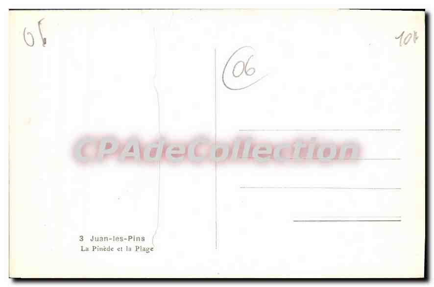 CPA Juan Les Pins La Pinede Et La Plage — Verso