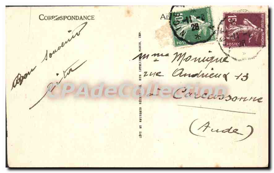 Juan-les-Pins — La Terraza del Casino y la Playa — LL. — N° 87 — Reverso