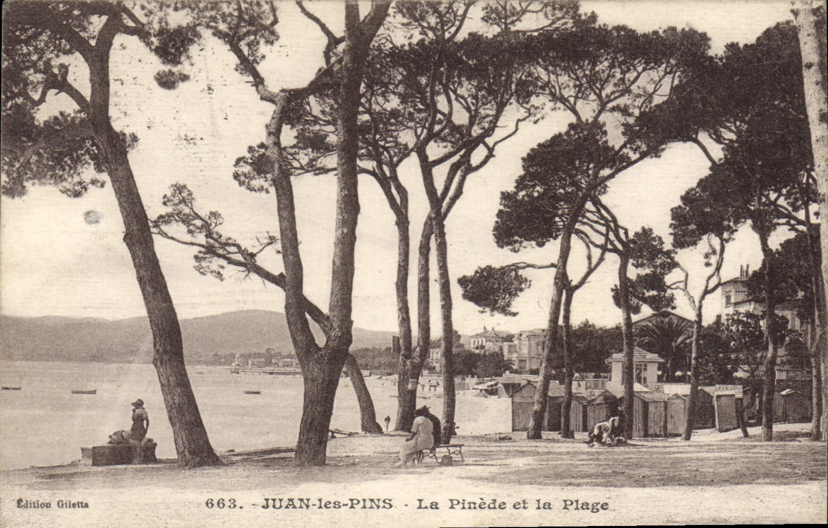 Juan-les-Pins - La Pinède y la Plage — Edición Gilletta, n° 663