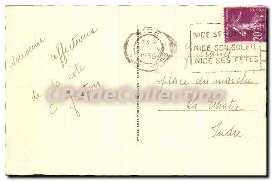 Juan-les-Pins — La Linède e la Spiaggia — Cap, n° LL 142 — Verso