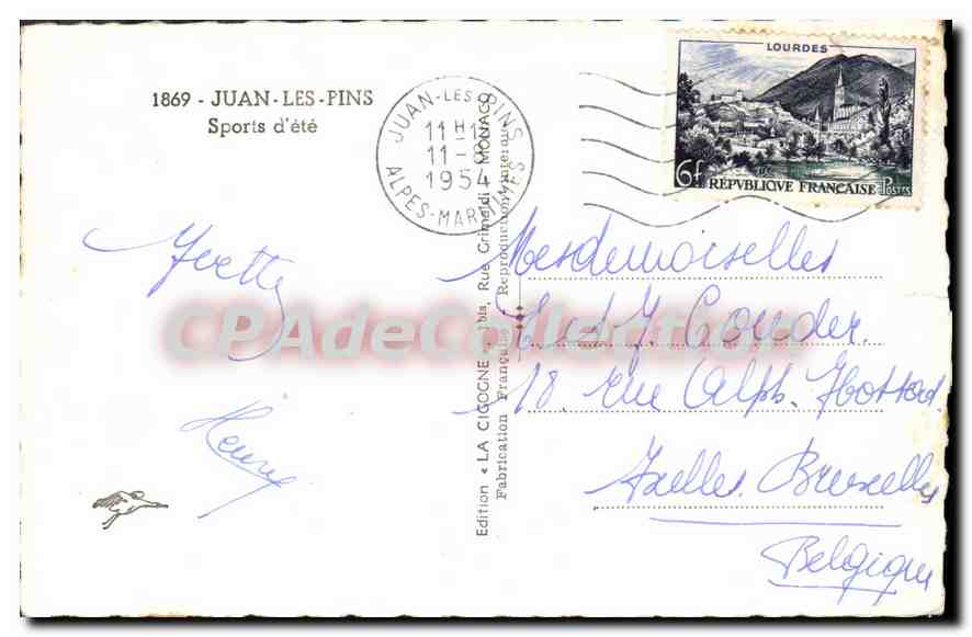 CPA Juan Les Pins Sports D'Ete — Verso