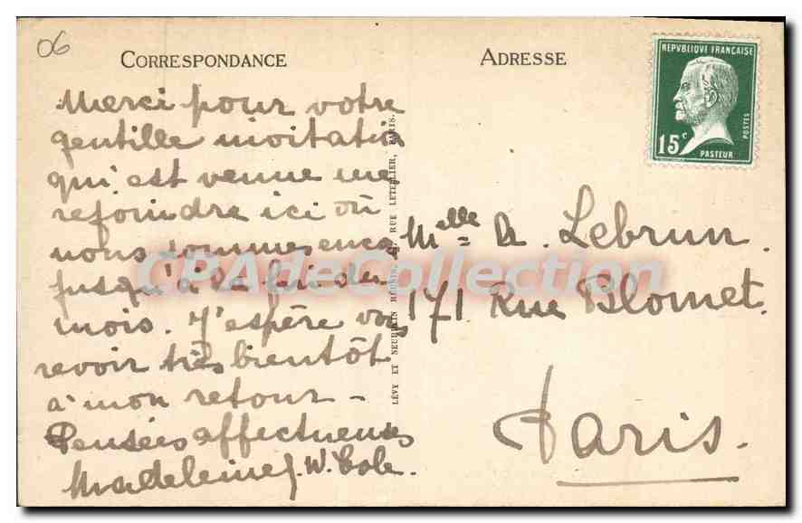 Juan-les-Pins — La Fontaine des Pins — LL — Verso