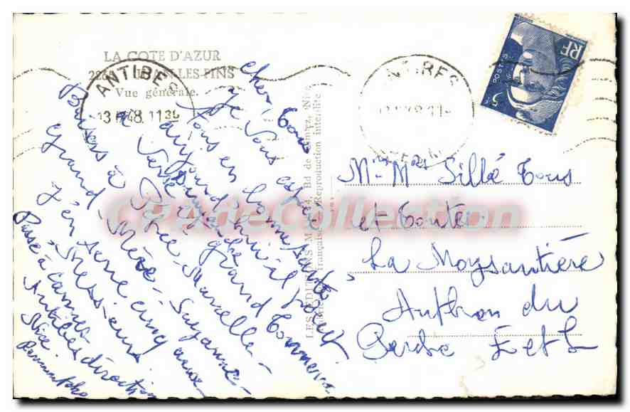 Antibes - Les Pins — Vue générale — Éditeur : Les Éditions M. de C. de la Transcription Intérieure — Verso