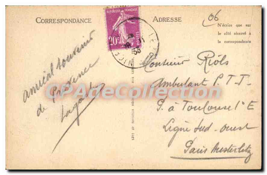 Juan-les-Pins — La Pineda y la Playa — LL n°134 — Reverso