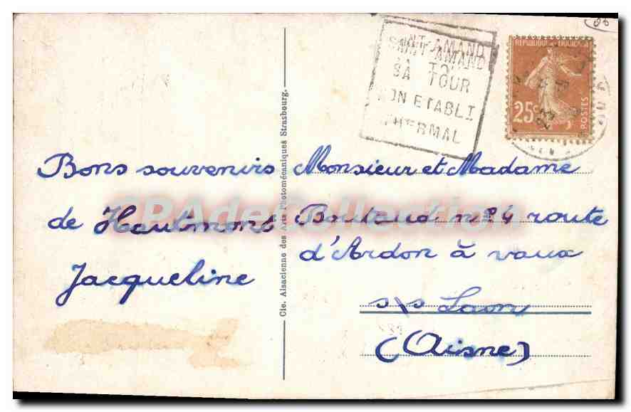 Juan-les-Pins — Vista tomada desde el Cap de Antibes — Tarjeta postal antigua deCollection — Reverso