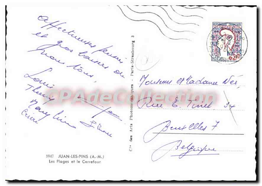 CPSM Juan Les Pins Les Plages Et Le Carrefour — Verso