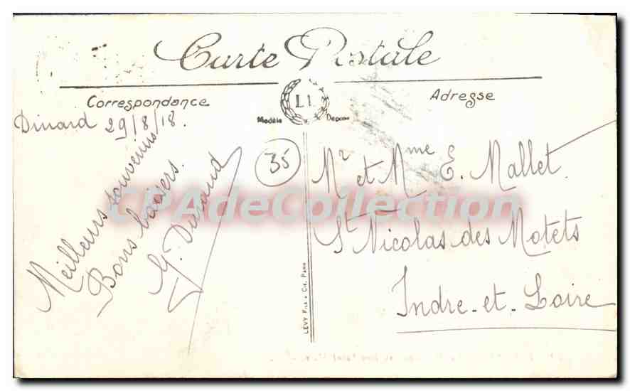 Dinard — La Malouine, au loin Saint-Malo — L. L. Éditeur — Verso