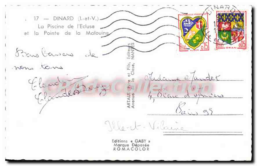 Dinard — La Piscine de l'Écluse et la Pointe de la Malouine — Éditions Gaby — Achterkant