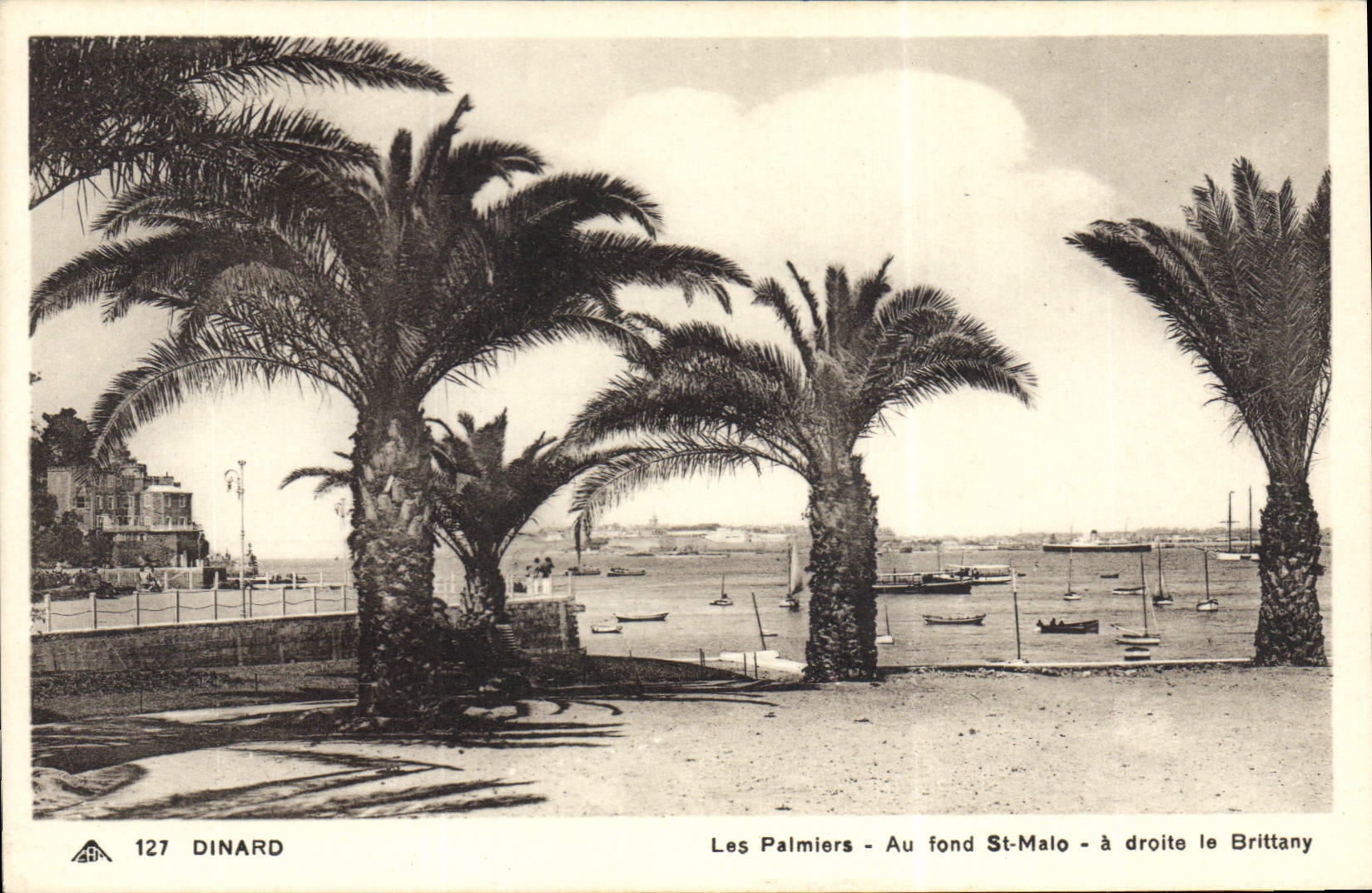 Les Palmiers - Au fond St-Malo - à droite le Brittany - Dinard, n°127
