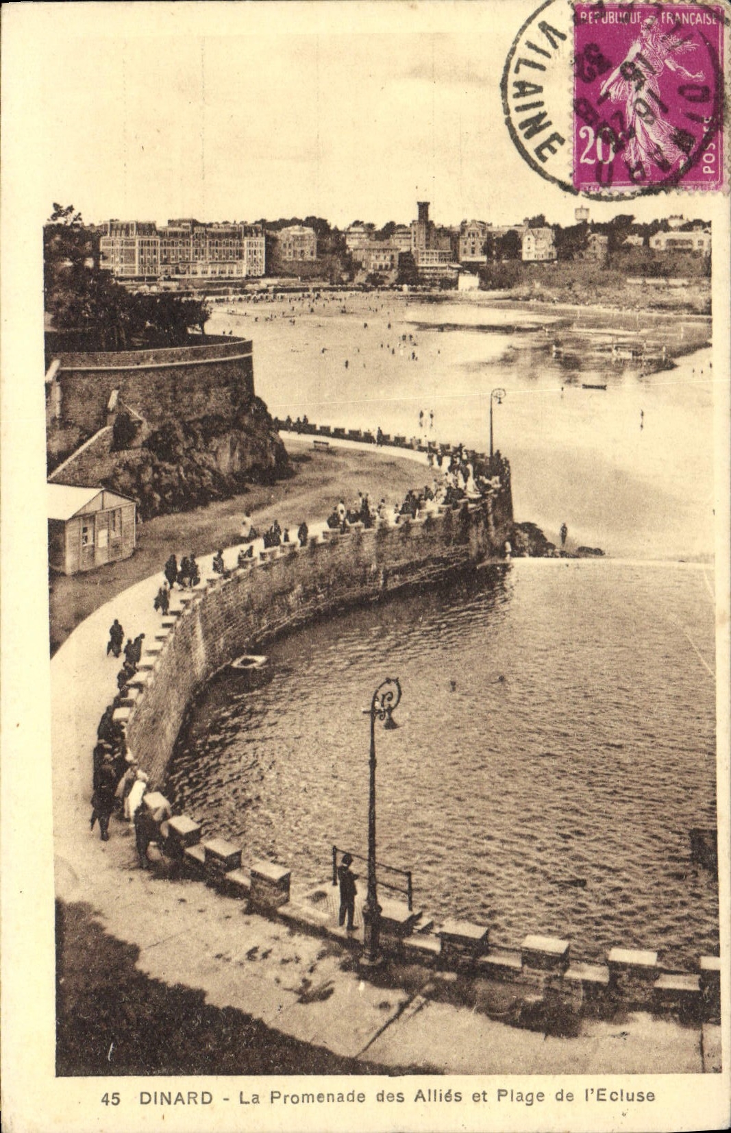 Dinard - La Promenade des Alliés et Plage de l'Ecluse — éditeur inconnu, n° 45