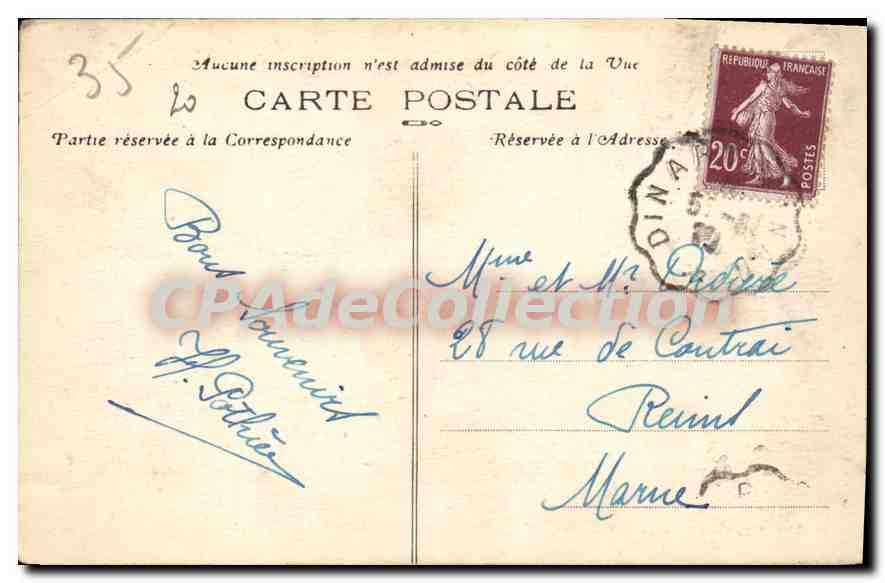 Côte d'Émeraude - Dinard - La Plage - Édition Guérin, St-Malo — Verso