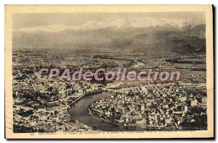 Grenoble — Der Belledonne-Massiv und die Grenayac-Ebene, Aussicht von der Seilbahnstation