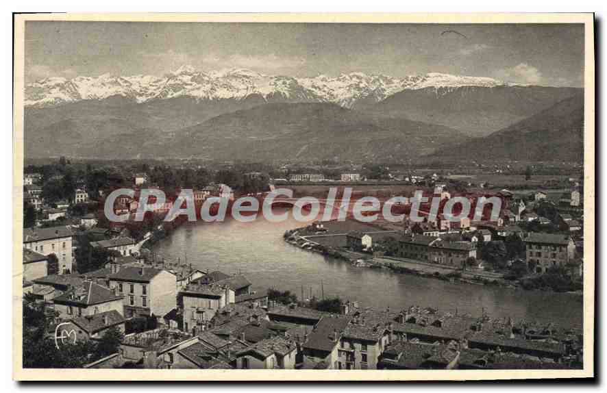 Grenoble Reine des Alpes — Vue générale sur l'Isère et les Alpes — Édition Art Martinotto Frères, Série A N°2