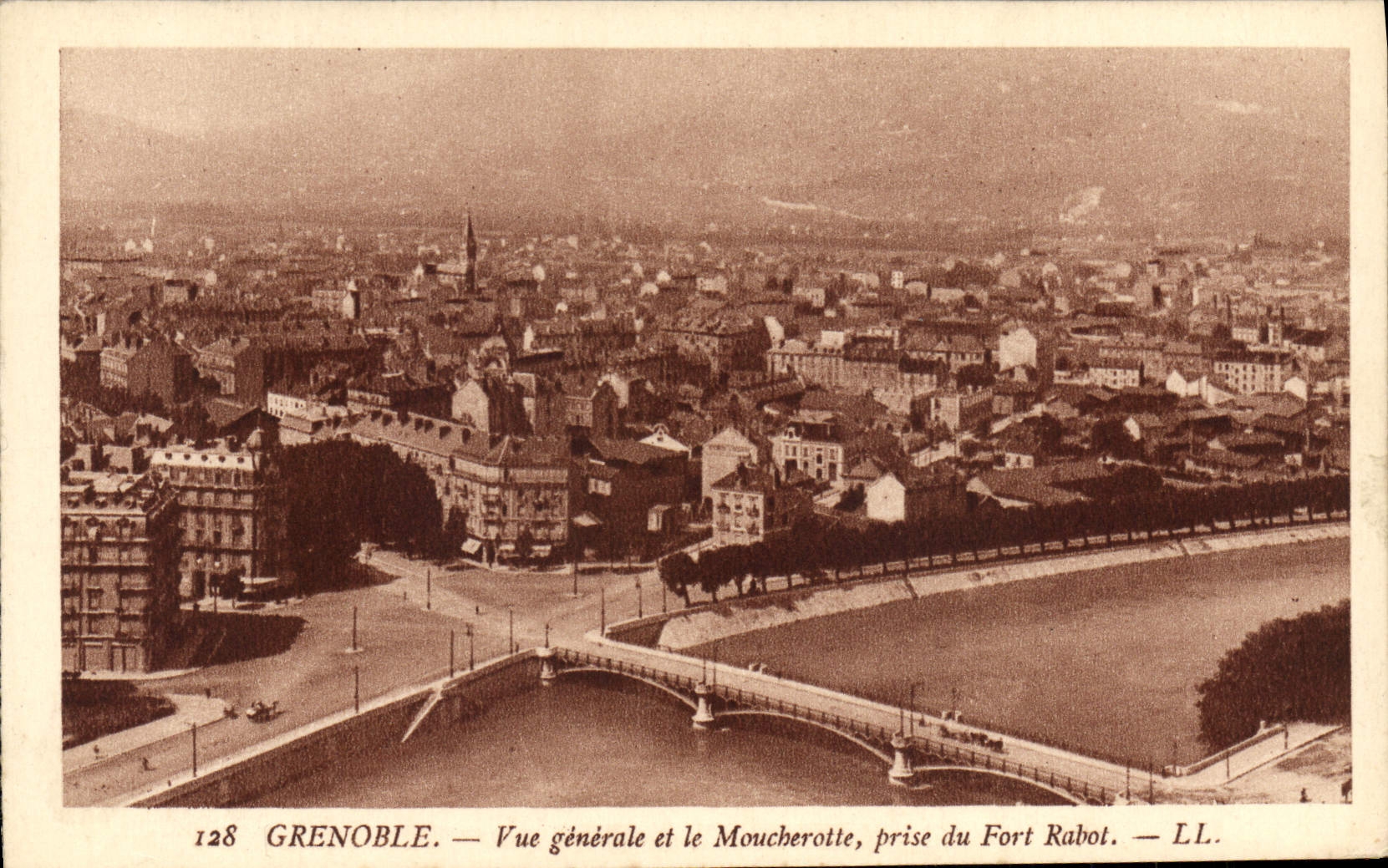Grenoble — General View and the Moucherotte, taken from Fort Rabot — LL. — N° 128
