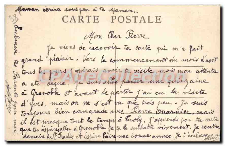 Grenoble — Vue générale - Pont de France et Cours Jean-Jaurès — Verso