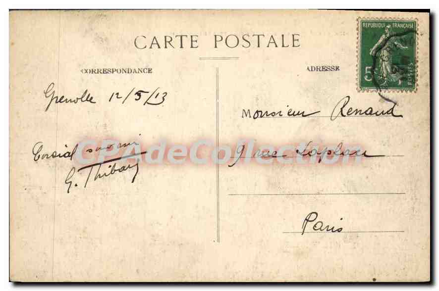Grenoble — L'Isère, la Chaîne des Alpes et le Pont de l'Esplanade — B. et B. — Verso