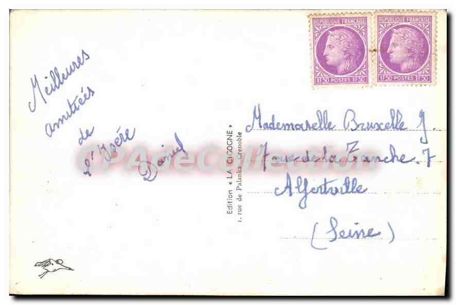 Grenoble (Isère) — Bridge of the Porte de France, the Quays and the Alps — Edition LA GIOGNE — Back