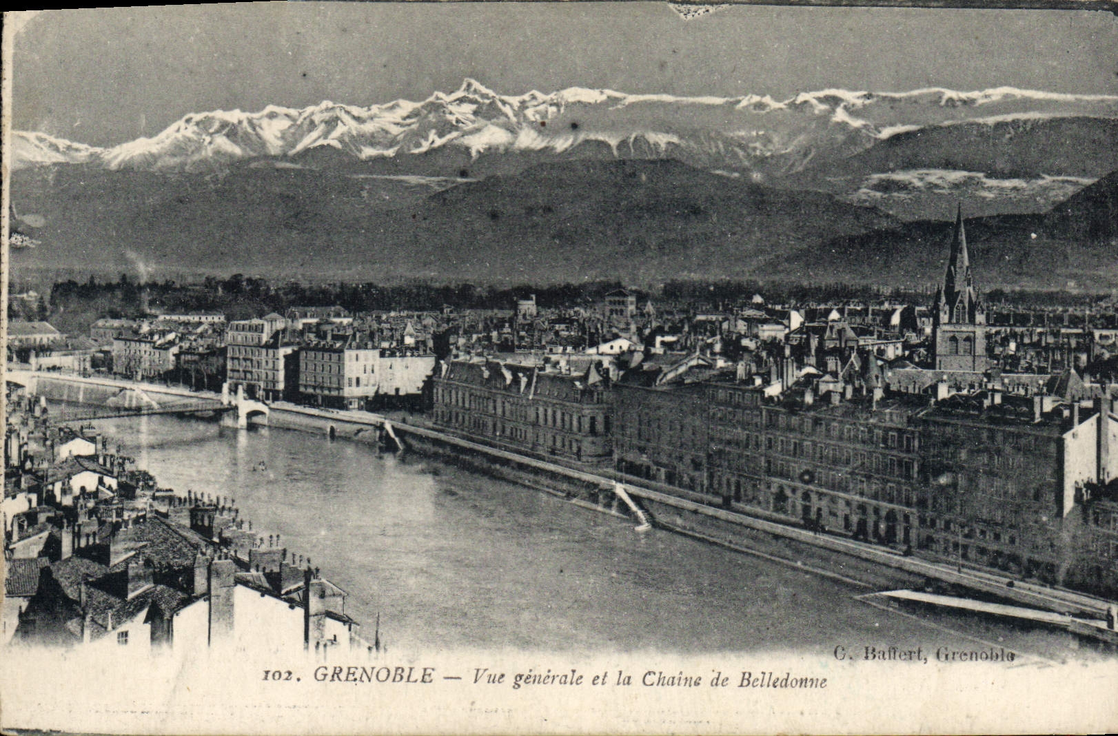 Grenoble — Vue générale et la Chaîne de Belledonne — G. Balfert, Grenoble
