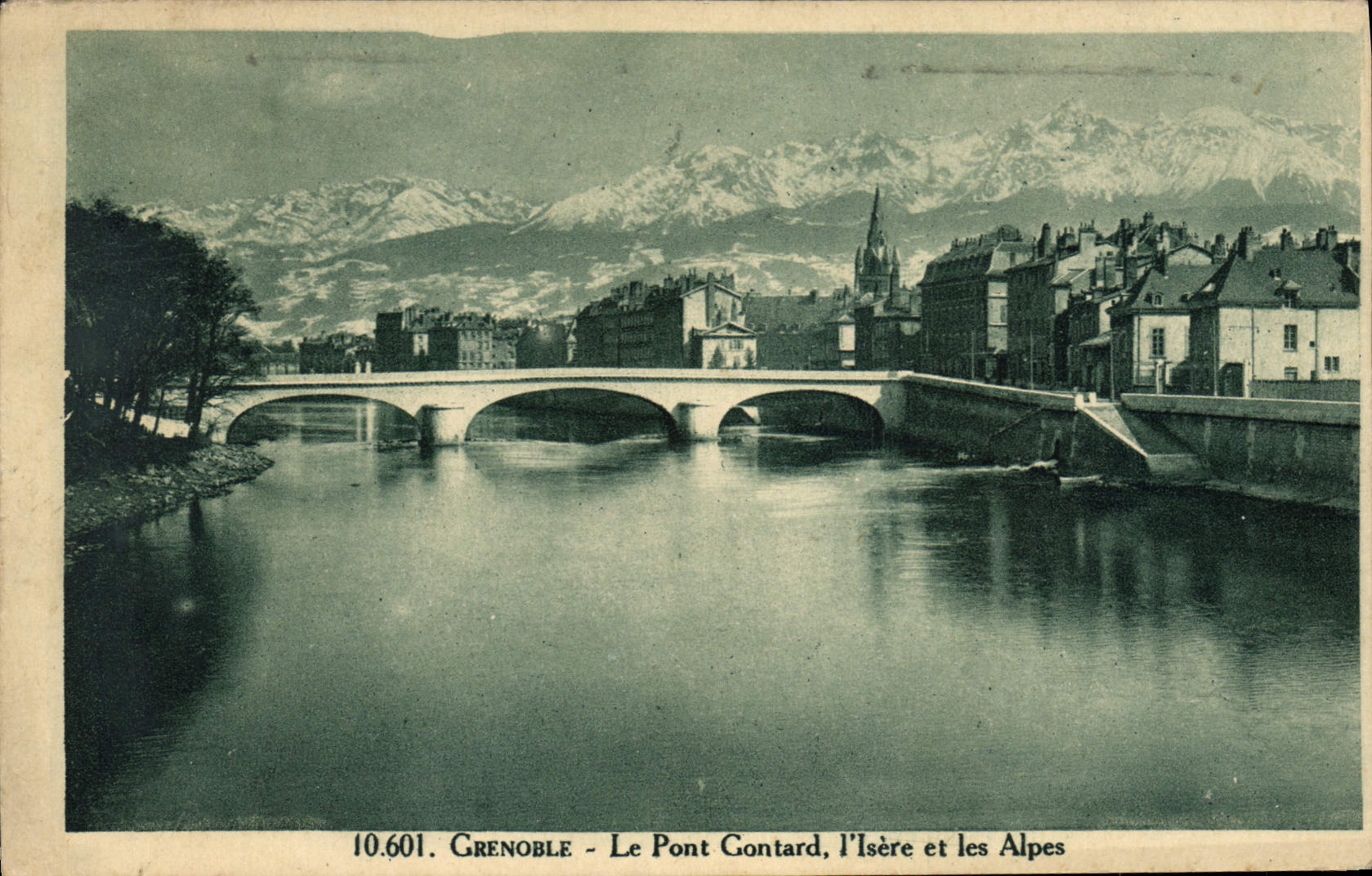 Grenoble - Le Pont Gontard, l'Isère et les Alpes — éditeur inconnu, n° 10.601