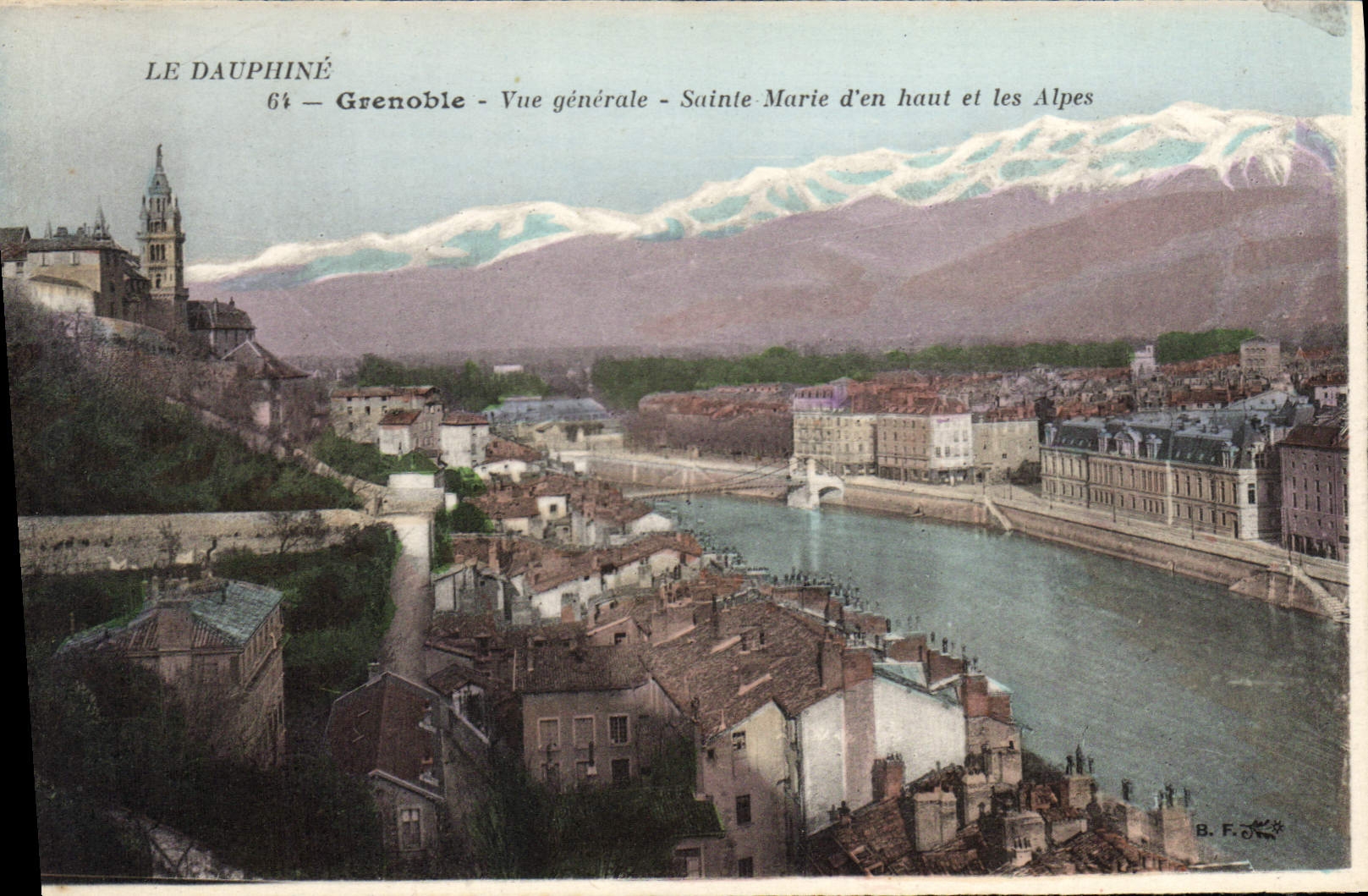 Grenoble - General view - Sainte-Marie d'en haut and the Alps — B. F. O. — No. 64