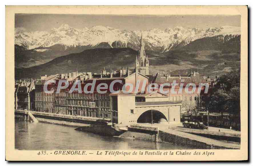 Grenoble — Le Téléphérique de la Bastille et la Chaîne des Alpes — Édition Mari, Martinotto frères, Grenoble