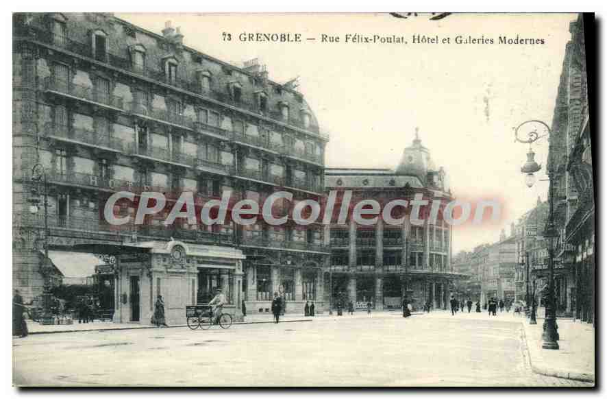 Grenoble — Rue Félix-Poulat, Hotel und moderne Galerien — P. Gaude, phot. - Verlag Grenoble