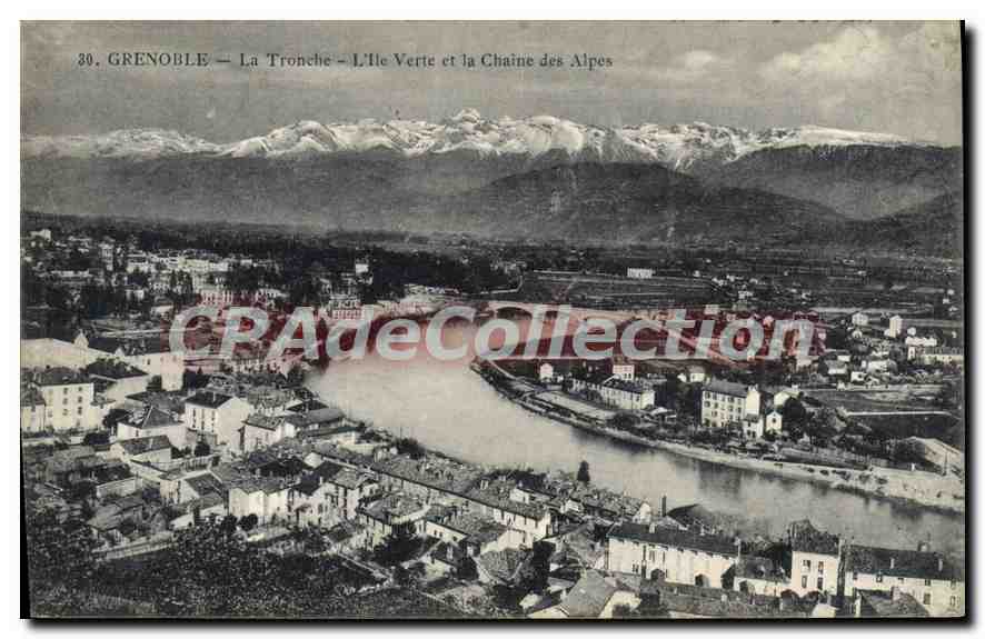 Grenoble — La Tronche — L'Île Verte et la Chaîne des Alpes — P. G. phot.-édit. Grenoble