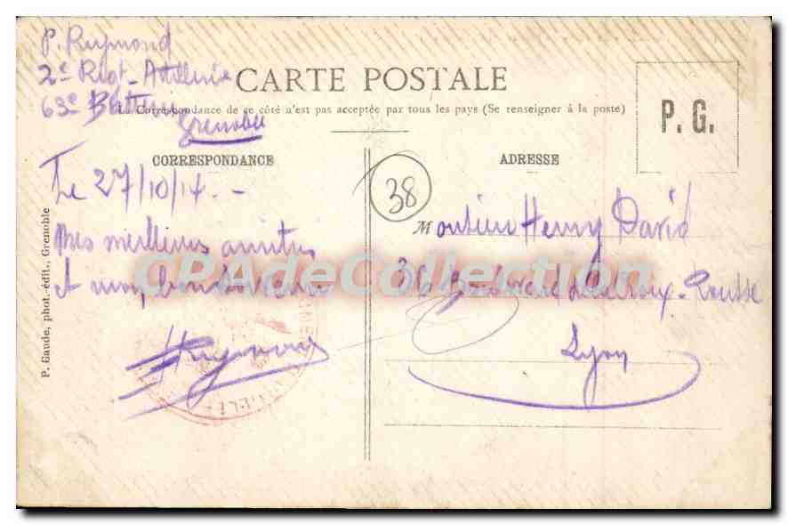 Grenoble - La Porte de France - Les Forts et les Alpes — P. Gaude, phot.-édit., Grenoble — Verso