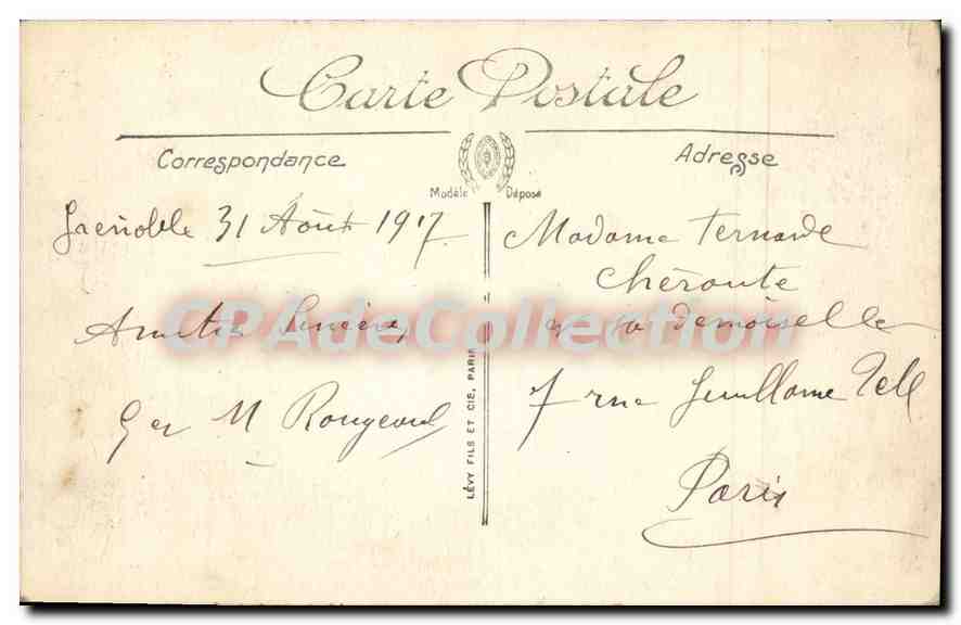Grenoble — Avenues de la Gare et Alsace-Lorraine — Les Alpes — LL. — Éditeur LL. — Verso