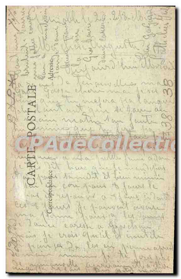 Grenoble — Vue Générale côté du Cours Berriat et le Moucheterotte, alt. 1906 m. — B.F. PARIS — Verso