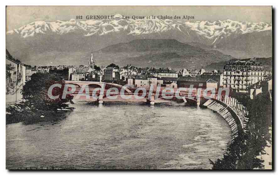 Grenoble — The Quays and the Chain of the Alps — Publisher Unidentified, Series Number 862