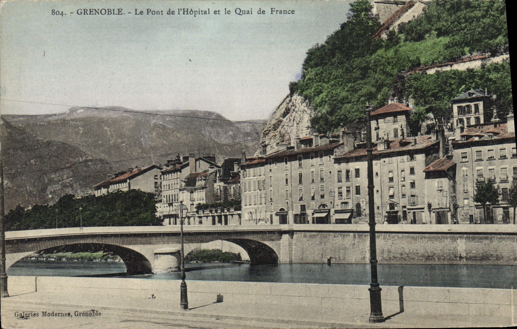 Grenoble - Der Krankenhausbrücke und der Quai de France — Galeries Modernes, Grenoble, n°804