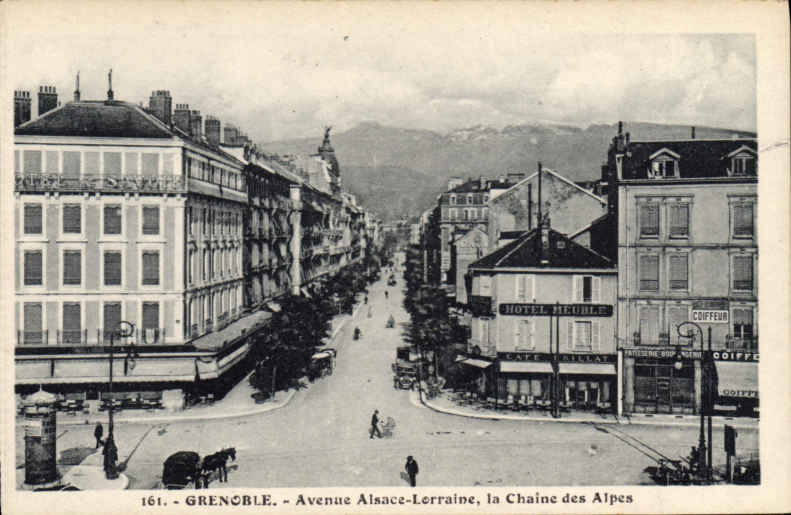 Grenoble - Avenue Alsace-Lorraine, the Chain of the Alps — Edition M. Bourcier, Grenoble, no. 161